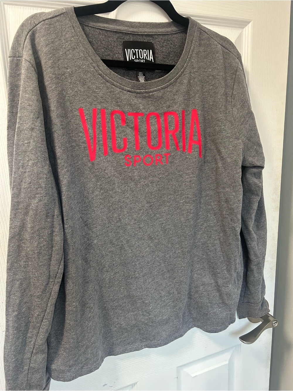 Victoria Sport Women's Grey Pullover Sweatshirt with red Logo